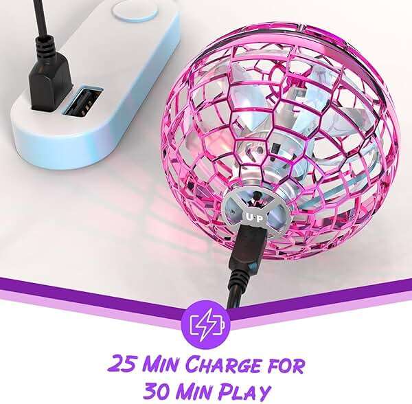 ATHLERIA Pink Flying Orb Ball Toys,Hand Operated Drones for Kids,Cool Gadgets Light Up Cosmic Globe Spinning Glow in The Dark,Christmas Birthday Gift Ideas Toys for Teen Girls Age 6 7 8 9 10+ - Image 7