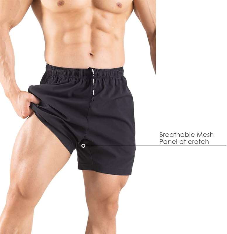 Gaglg Men's 5" Running Shorts 2 Pack Quick Dry Athletic Workout Gym Shorts with Zipper Pockets - Image 4