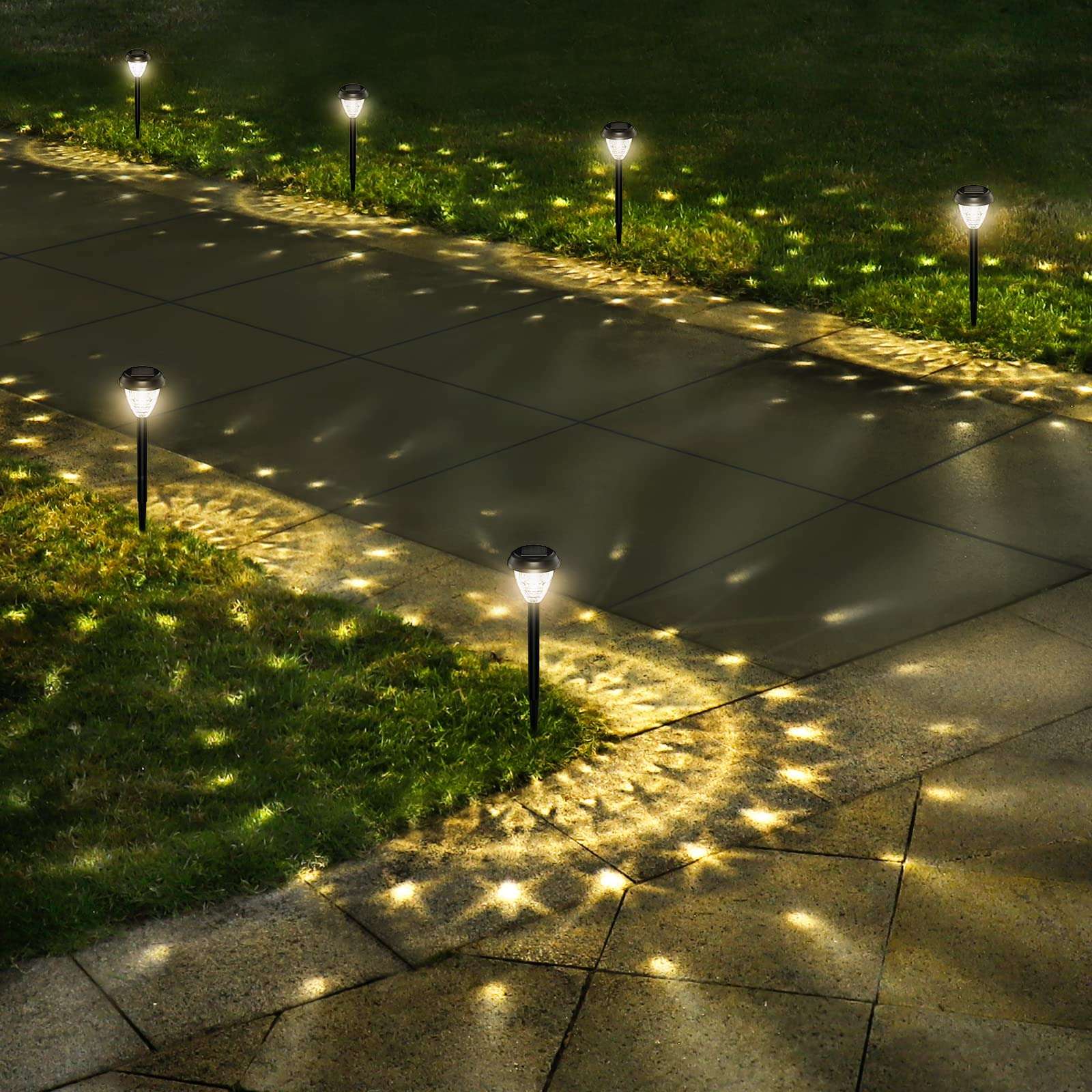 URAGO Super Bright Solar Lights Outdoor Waterproof-10 Pack, Dusk to Dawn Up to 12 Hrs Solar Powered Outdoor Pathway Garden Lights Auto On/Off, LED Landscape Lighting Decorative for Walkway Patio Yard - Image 1