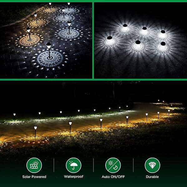 URAGO Super Bright Solar Lights Outdoor Waterproof-10 Pack, Dusk to Dawn Up to 12 Hrs Solar Powered Outdoor Pathway Garden Lights Auto On/Off, LED Landscape Lighting Decorative for Walkway Patio Yard - Image 4