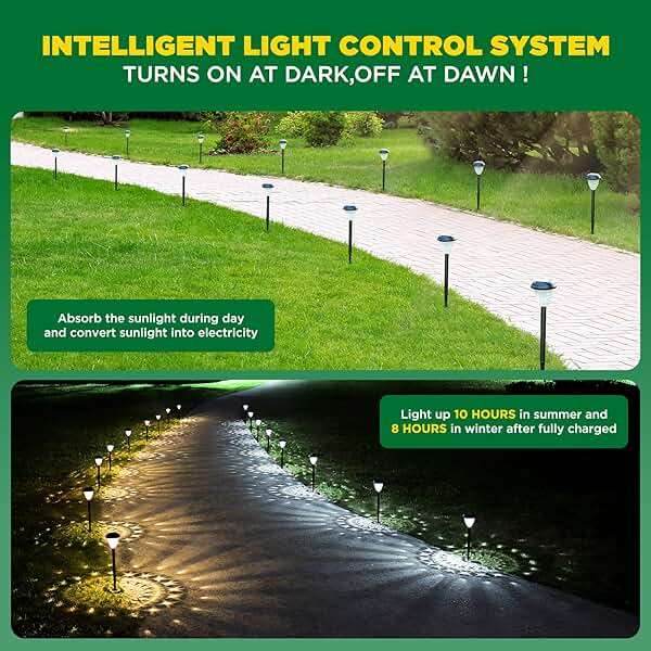 URAGO Super Bright Solar Lights Outdoor Waterproof-10 Pack, Dusk to Dawn Up to 12 Hrs Solar Powered Outdoor Pathway Garden Lights Auto On/Off, LED Landscape Lighting Decorative for Walkway Patio Yard - Image 5