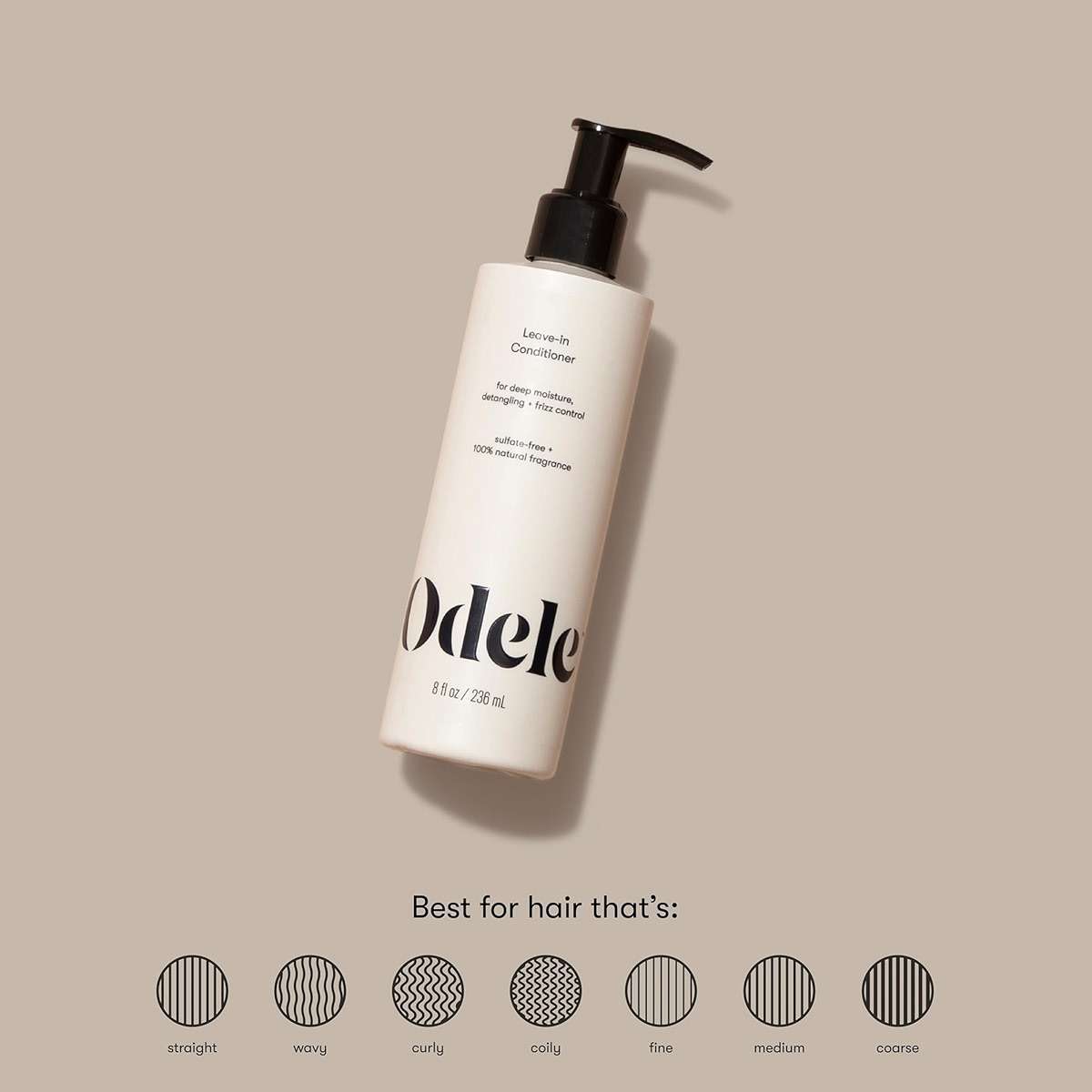 Odele Vegan Leave-In Conditioner, for Deep Moisture, Detangling, Frizz Control, Weightless Shine, and All Hair Types + Textures, 8 fl oz - Image 3