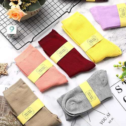 Jeere 40 Pairs Womens Cotton Crew Socks Colorful Lightweight Solid Color Cute Women Gym Athletic Sock - Image 4