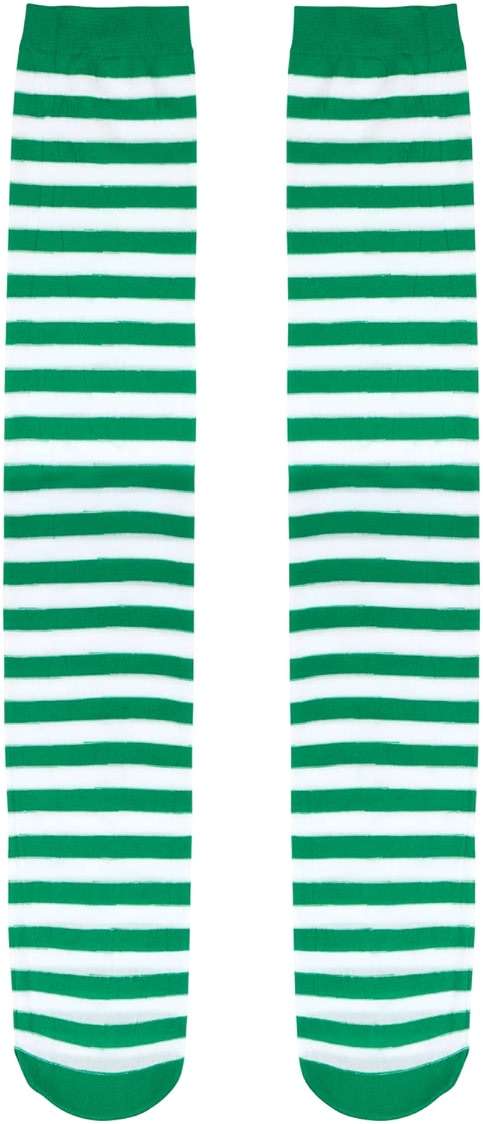 CABAX Over Knee Striped Socks Novelty Costume Opaque Long Thigh High Socks for Women Girls for Holidays Saint Patrick Day, Green - Image 7