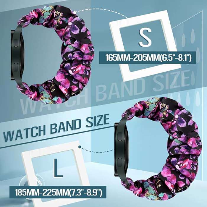 Runostrich Compatible with Samsung Galaxy Watch 7 6 5 4 40mm 44mm/Garmin Vívoactive 6/5/3/3 Music/Forerunner 570 42mm/55/158/165/245/645/Amazift Active 2/Active, 10pack 20mm Scrunchie Watch Band - Image 5
