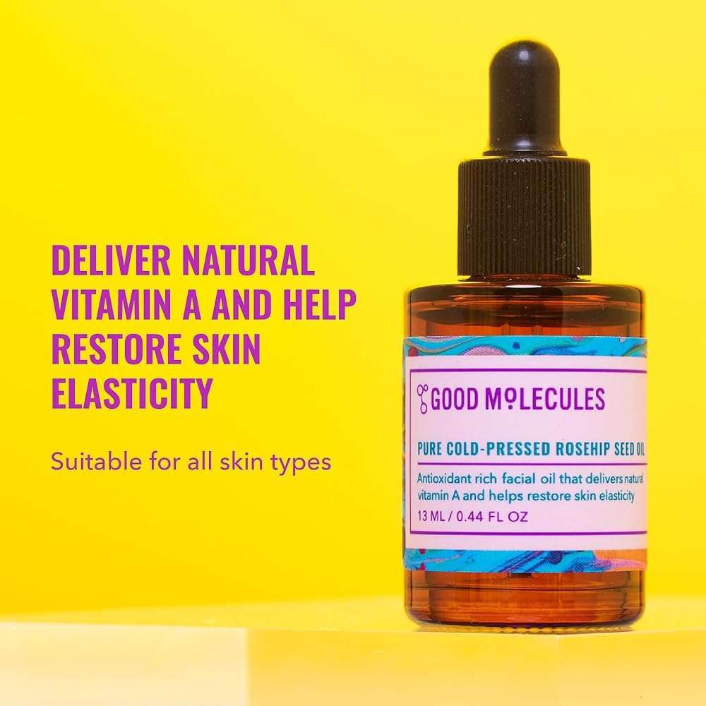 Good Molecules Pure Cold-Pressed Rosehip Seed Oil - 100% Natural Rose Hip Oil Light Weight Face Moisturizer for Anti-Aging, and Plumping - Hydrating Facial Skin Care - Image 2