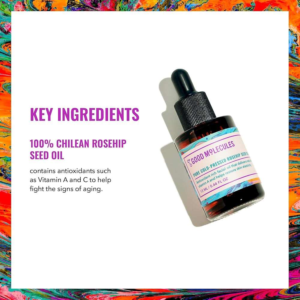 Good Molecules Pure Cold-Pressed Rosehip Seed Oil - 100% Natural Rose Hip Oil Light Weight Face Moisturizer for Anti-Aging, and Plumping - Hydrating Facial Skin Care - Image 3