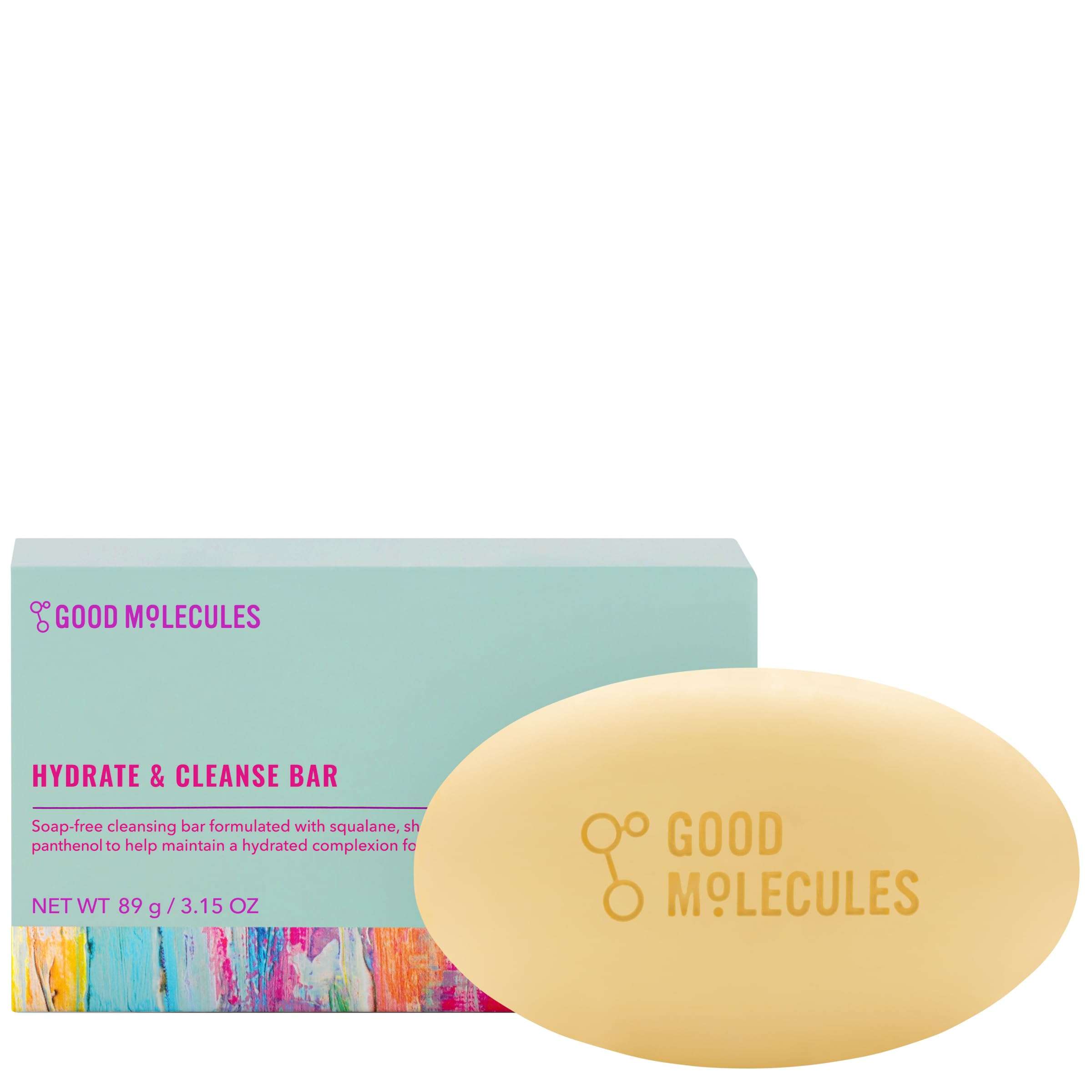 Good Molecules Hydrate and Cleanse Bar - Soap Free Bar with Shea Butter and Macadamia Seed Oil for Ultra Hydrating Body and Face Moisturizer - Skin Care - Image 1