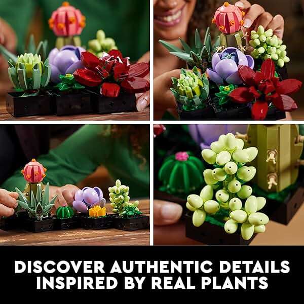 LEGO Botanicals Succulents - Artificial Indoor Plant Building Set for Home, Kitchen, Desk Decor Adults Ages 18+ - Gift for Birthdays - 10309 - Image 5