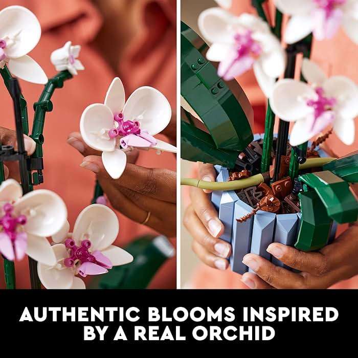LEGO Botanicals Orchid - Artificial, Fake Indoor Flowers Building Set for Home, Kitchen, Desk Decoration, Adults Ages 18+ - Gift for Birthdays - 10311 - Image 3