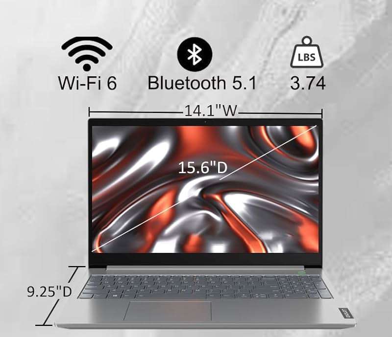 Lenovo ThinkBook 15 Business Laptop (15.6" FHD Anti-Glare, 16GB RAM, 512GB SSD, AMD Ryzen 7 5825U (> Intel i7-1165G7)), FHD Webcam w/ Shutter, Military Grade, Fingerprint, Ethernet, Win 11 Pro, Grey - Image 7