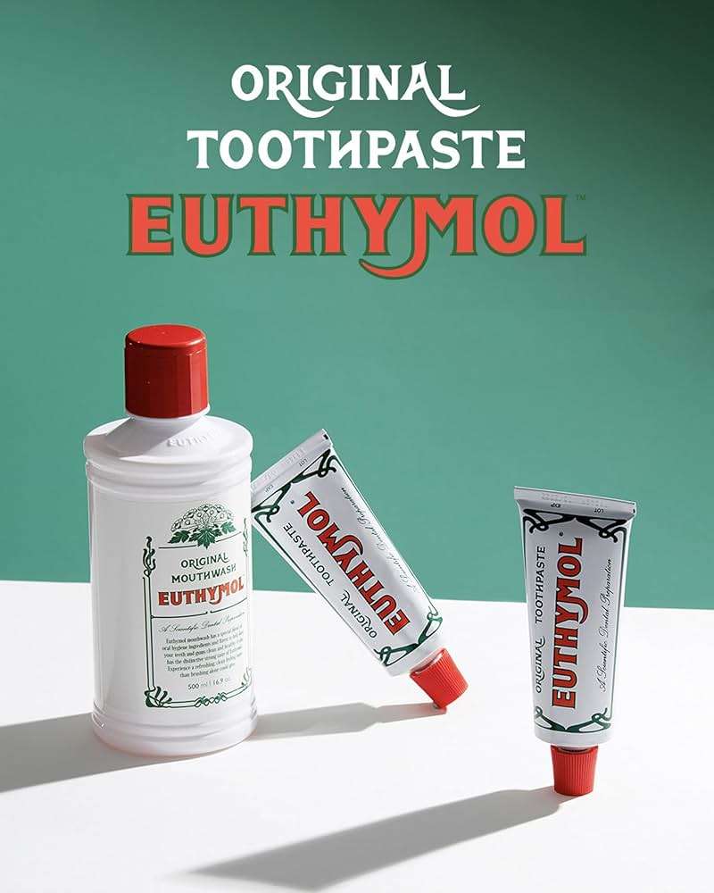 EUTHYMOL Original Pink Toothpaste (3.7fl oz/Pack of 1) - Fluoride-Free Toothpaste for Sensitive Teeth & Gum. Bad Breath, Cavity Prevention, 12-Hour Long Lasting Freshness with Wintergreen - Image 9