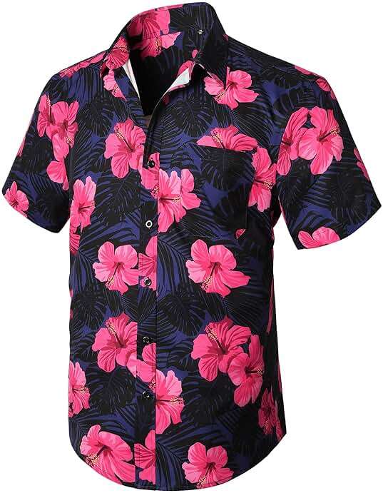 Men's Hawaiian Shirts Short Sleeve Casual Floral Button Down Tropical Shirt Summer Holiday Beach Aloha Hawaii Shirt - Image 1