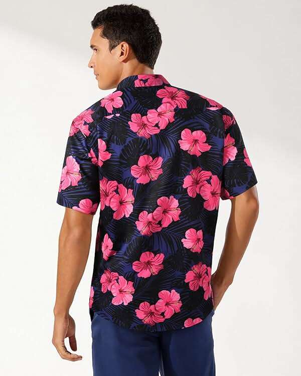 Men's Hawaiian Shirts Short Sleeve Casual Floral Button Down Tropical Shirt Summer Holiday Beach Aloha Hawaii Shirt - Image 3
