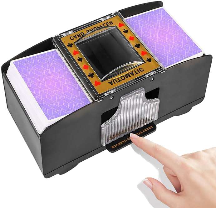 FEIERYA Automatic Card Shuffler 2 Deck,Battery-Operated Electric UNO Poker Shuffler,Playing Card Shuffler for Home Card Game,Travel - Image 1