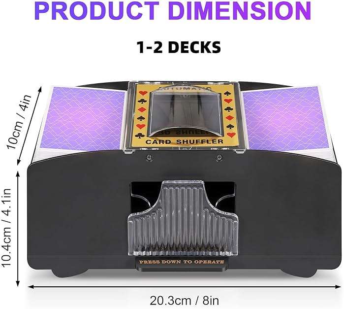 FEIERYA Automatic Card Shuffler 2 Deck,Battery-Operated Electric UNO Poker Shuffler,Playing Card Shuffler for Home Card Game,Travel - Image 3