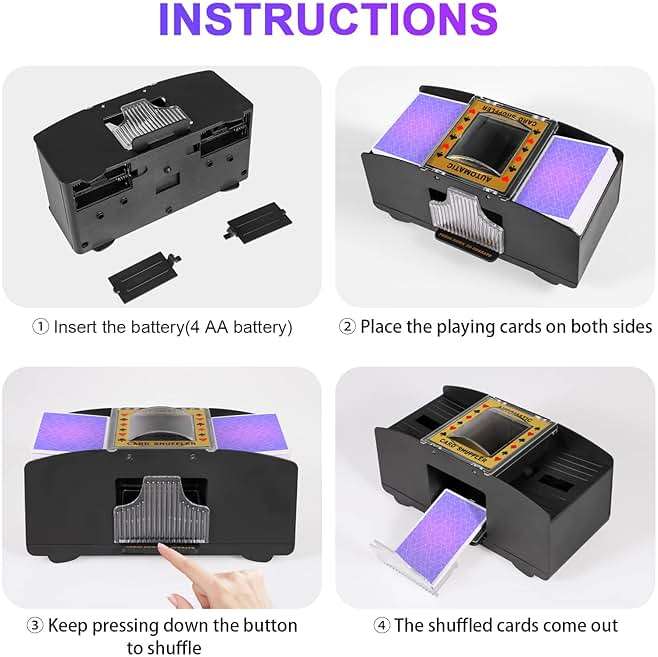 FEIERYA Automatic Card Shuffler 2 Deck,Battery-Operated Electric UNO Poker Shuffler,Playing Card Shuffler for Home Card Game,Travel - Image 4