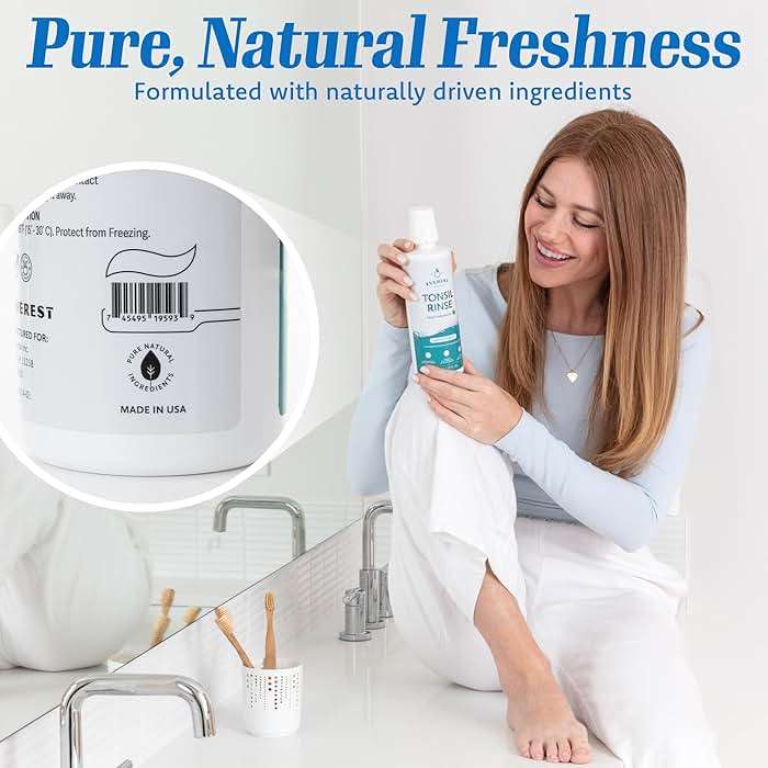 Everest Tonsil Stone Mouthwash, Natural Alcohol Free Oral Rinse for Bad Breath & Dry Mouth Relief, Spearmint, 17 fl oz - Image 5