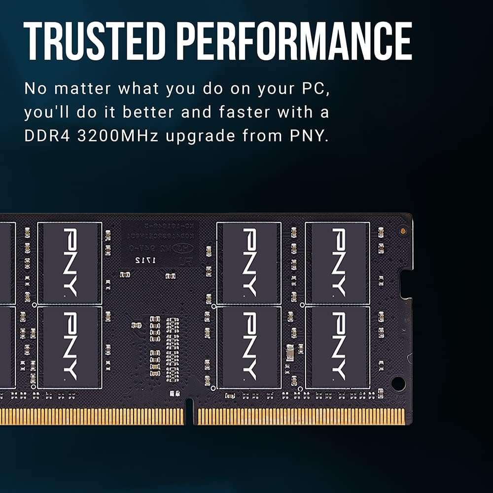 PNY Performance 32GB (2x16GB) DDR4 DRAM 3200MHz (PC4-25600) CL22 (Compatible with 2933MHz, 2666MHz, 2400MHz or 2133MHz) 1.2V Notebook/Laptop (SODIMM) Computer Memory Kit – MN32GK2D43200-TB - Image 3