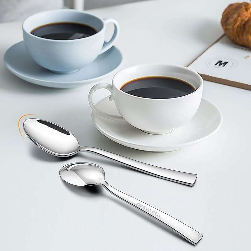 10-Piece Silverware Set, E-far Stainless Steel Flatware Set Service for 2, Modern Tableware Cutlery Set for Home and Restaurant, Square Edge & Mirror Finish, Dishwasher Safe - Image 6