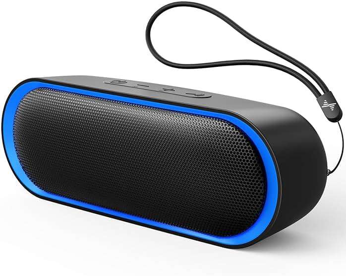 LENRUE Bluetooth Speakers, Waterproof Portable Speakers with TWS, 24 Playtime, Stereo Sound, Wireless for Home Shower Pool Beach Outdoor (Black) - Image 1