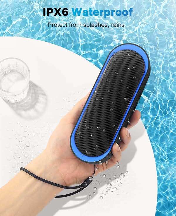 LENRUE Bluetooth Speakers, Waterproof Portable Speakers with TWS, 24 Playtime, Stereo Sound, Wireless for Home Shower Pool Beach Outdoor (Black) - Image 3