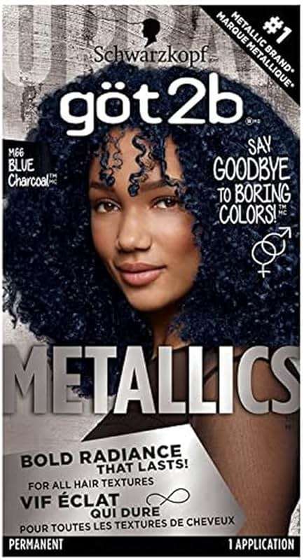 Got2B Metallics Permanent Hair Color, M66 Blue Charcoal - Image 1