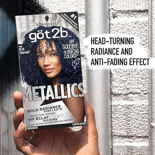 Got2B Metallics Permanent Hair Color, M66 Blue Charcoal - Image 2