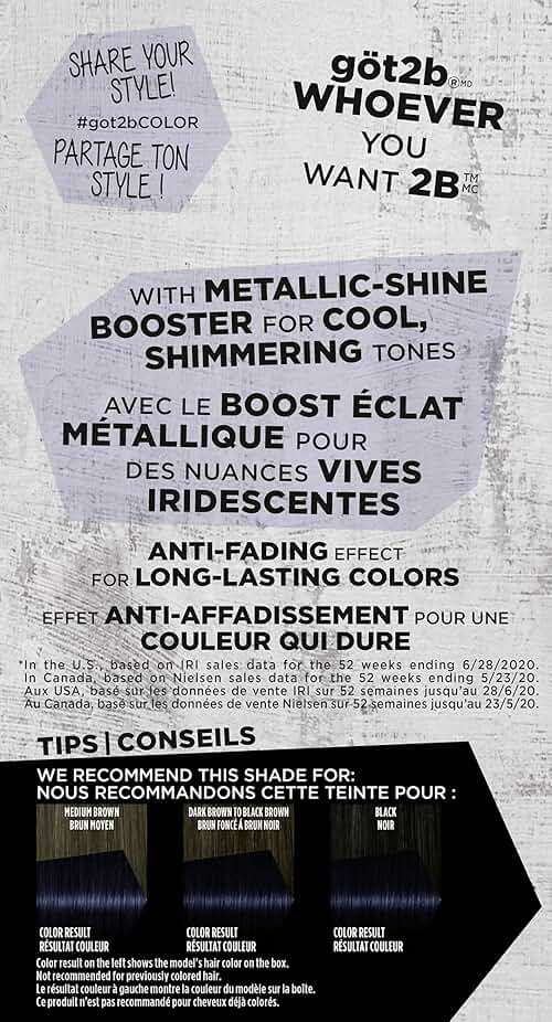 Got2B Metallics Permanent Hair Color, M66 Blue Charcoal - Image 11