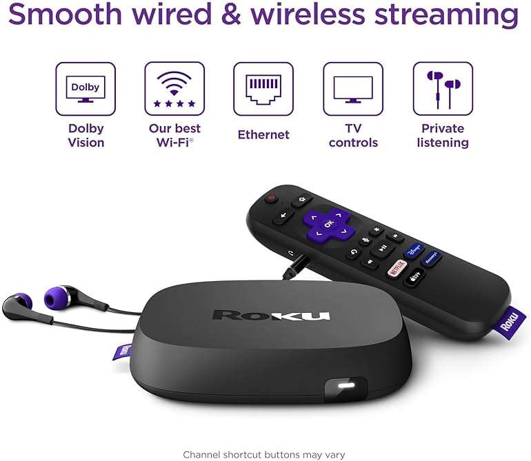 Roku Ultra LT (2023) HD/4K/HDR Dolby Vision Quad-Core Streaming Player with HDMI Cable, Headphones, Voice Remote w/Private Listening, Ethernet - Image 2