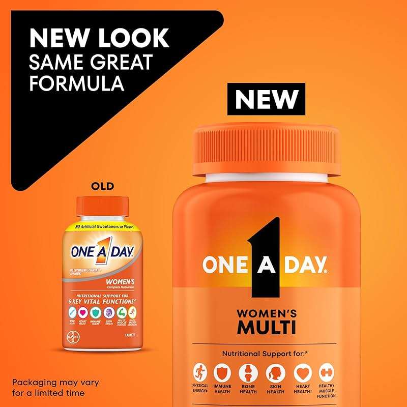 One A Day Multivitamin for Women- Daily Vitamins for Woman with Biotin, Calcium, Folic Acid, Iron & Zinc, Complete Women’s Vitamins, 200 Ct (Packaging May Vary) - Image 2