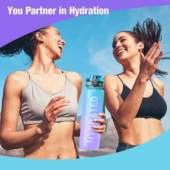 Sahara Sailor Water Bottle 32oz, Durable and Leakproof Water Bottles Motivational with Time Marker, Tritan, BPA Free, Wide Mouth with Easy Clean Brush for Gym, Travel, Home, School, Office (1 Bottle) - Image 8