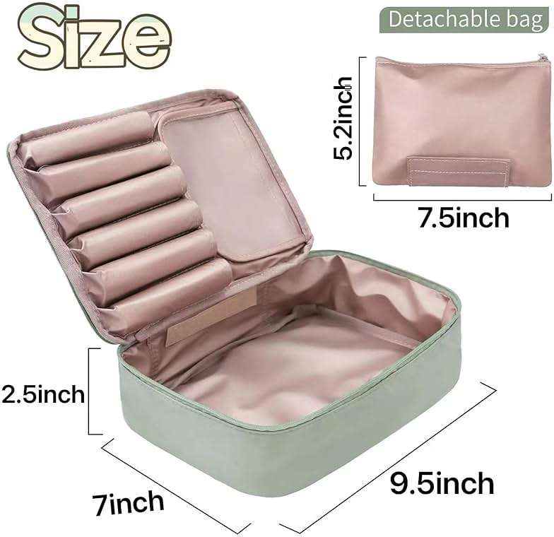 Queboom Travel Makeup Bag Cosmetic Bag Makeup Bag Toiletry bag for women and men (Green) - Image 2