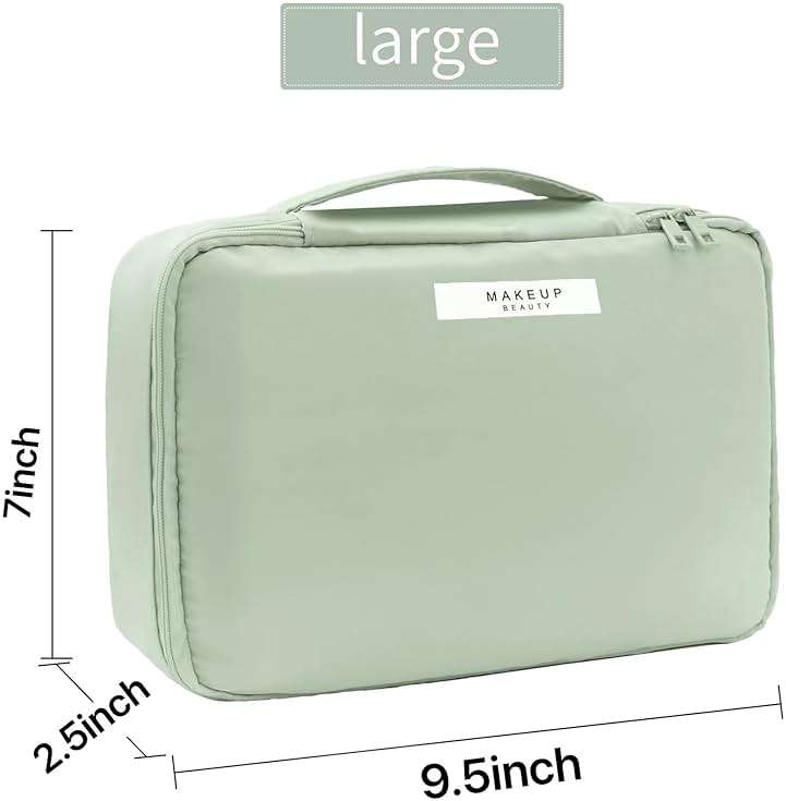 Queboom Travel Makeup Bag Cosmetic Bag Makeup Bag Toiletry bag for women and men (Green) - Image 7