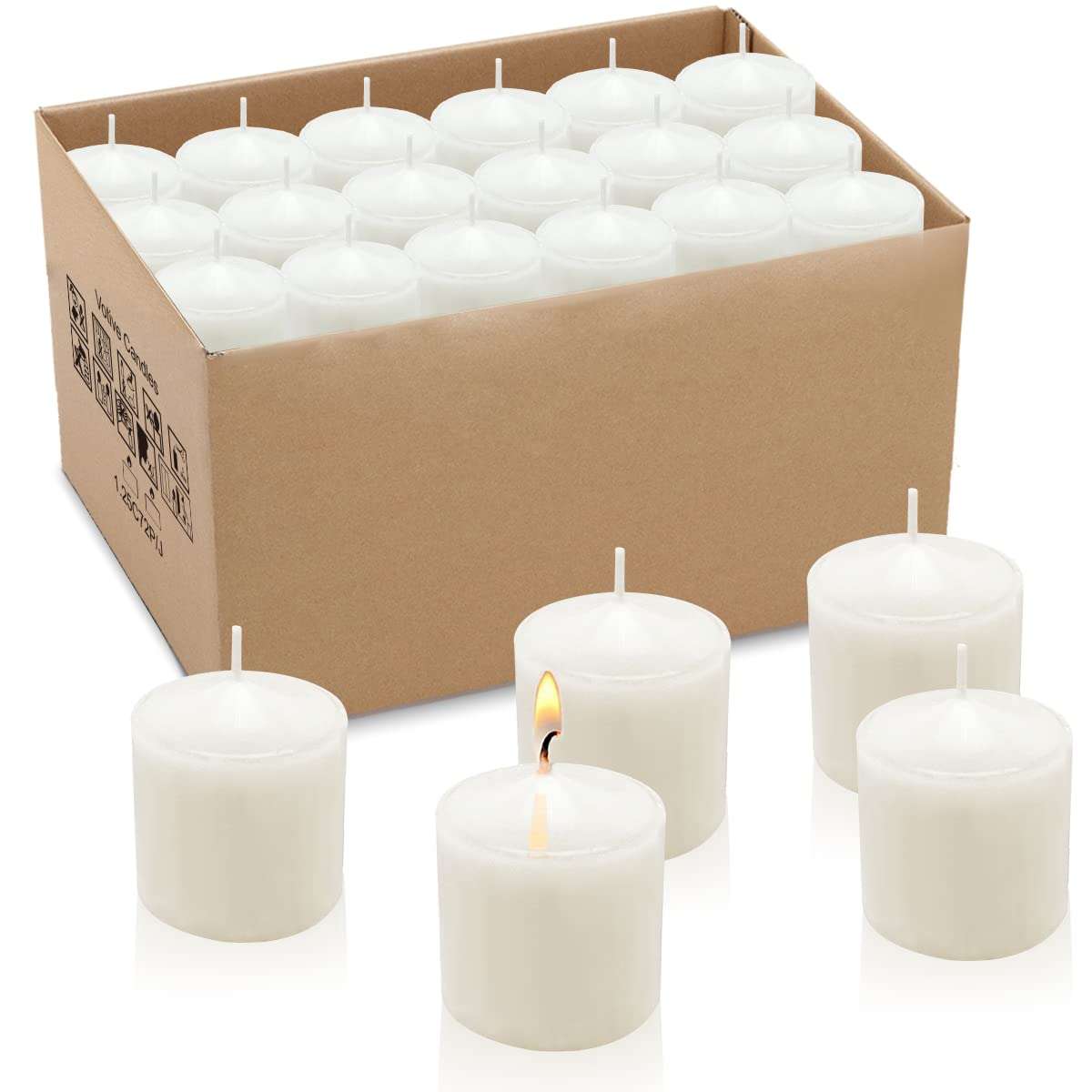10 Hour White Votive Candles for Weddings Party Spa and Emergency, Set of 36 Unscented Bulk Candles for Restaurants and Home Decoration - Image 1
