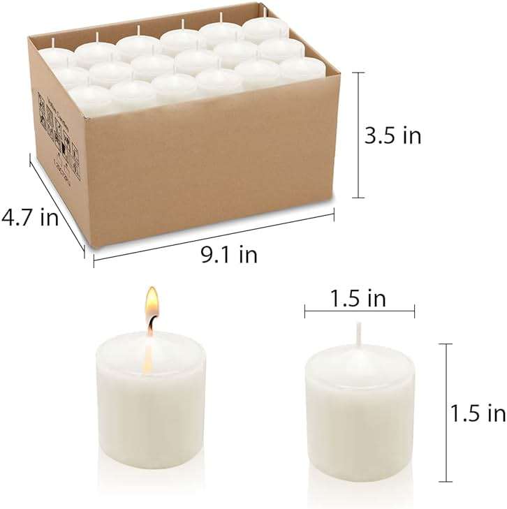 10 Hour White Votive Candles for Weddings Party Spa and Emergency, Set of 36 Unscented Bulk Candles for Restaurants and Home Decoration - Image 6