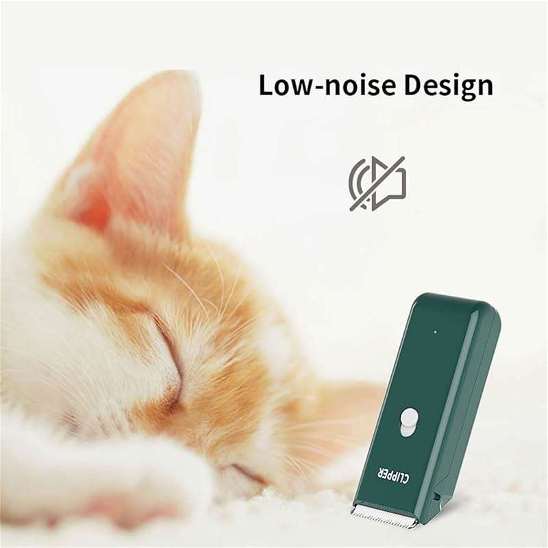 Founouly Professional Household Waterproof Low Noise Pet Hair Clippers Electric USB Rechargeable Painless Grooming Tools Hair Grooming Trimmer for Small Medium Dog Cat AP005 Green - Image 4