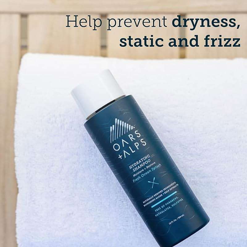Oars + Alps Men's Sulfate Free Hair Shampoo and Conditioner Set for Men & Women, Infused with Kelp & Algae Extracts, Nourishing & Moisturizing, Paraben Free, Fresh Ocean Splash Scent, 2pk, 13.5oz - Image 4