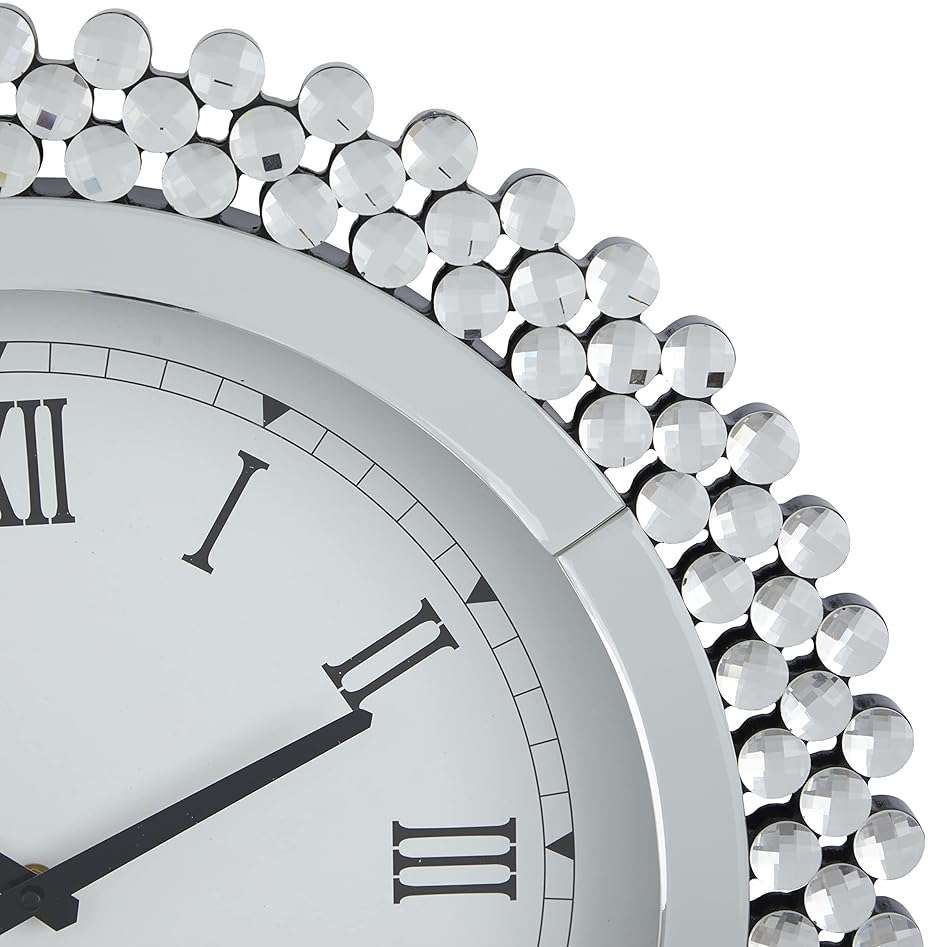 Deco 79 Glass Starburst Decorative Wall Clock Mirrored for Home and Room, 2" x 20" x 20", Silver - Image 4