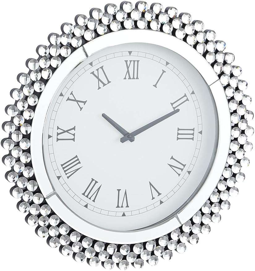 Deco 79 Glass Starburst Decorative Wall Clock Mirrored for Home and Room, 2" x 20" x 20", Silver - Image 6