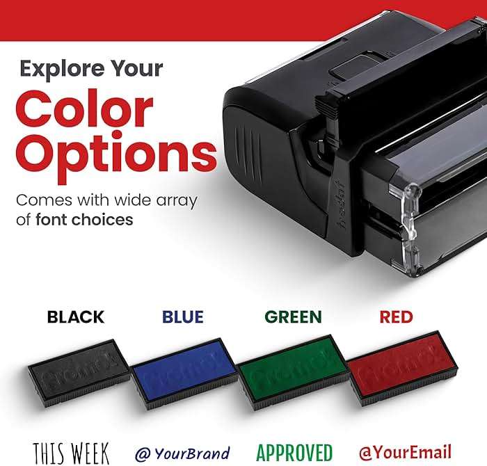 Promot Self Inking 1 Line Custom Stamp (Small) - Personalized Name Stamps for Office, Teacher, Address & Business Stamp - Choose Font & Ink Color - Return Address Rubber Stamps - Image 4