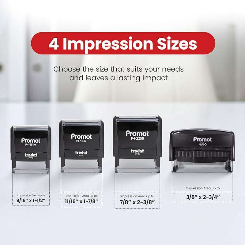 Promot Self Inking 1 Line Custom Stamp (Small) - Personalized Name Stamps for Office, Teacher, Address & Business Stamp - Choose Font & Ink Color - Return Address Rubber Stamps - Image 5