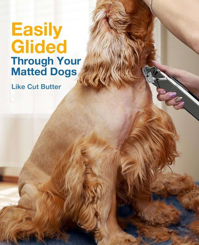 oneisall Dog Clippers for Grooming for Thick Heavy Coats/Low Noise Rechargeable Cordless Pet Shaver with Detachable Stainless Steel Blade/Waterproof Dog Shaver for Dogs Pets and Animals (Silver) - Image 2