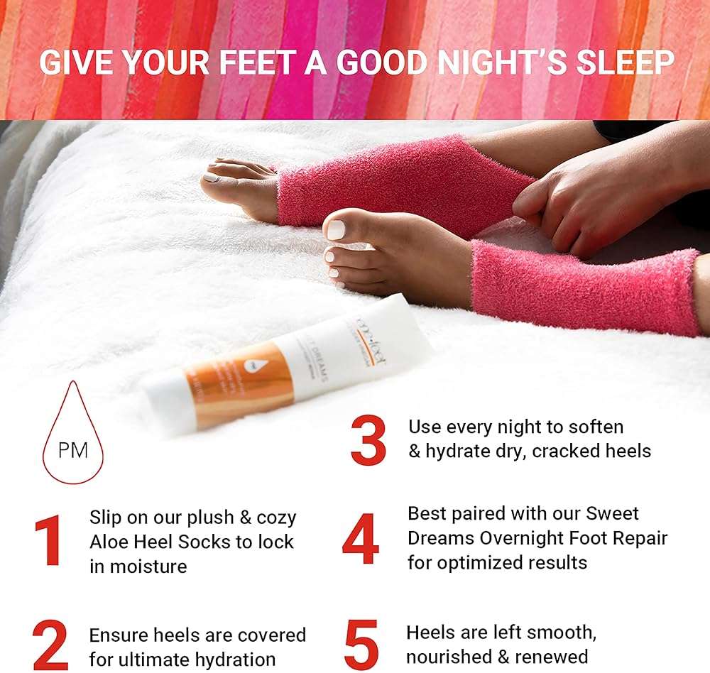 Benefeet Toeless Aloe Moisturizing Heel Socks - Effective Overnight Foot Rejuvenation, Targeted Hydration to Soften Dry Skin, Infused w/Coconut Oil, Aloe + Jojoba Seed Oil, 1 Pair (1 Pack) - Image 3