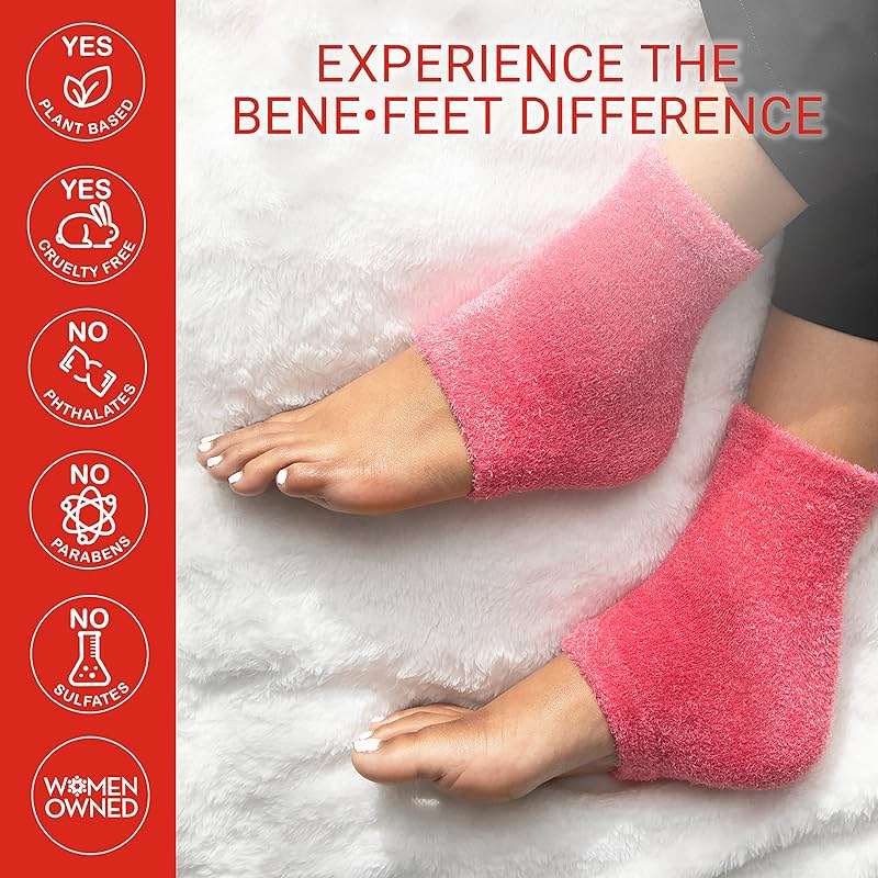 Benefeet Toeless Aloe Moisturizing Heel Socks - Effective Overnight Foot Rejuvenation, Targeted Hydration to Soften Dry Skin, Infused w/Coconut Oil, Aloe + Jojoba Seed Oil, 1 Pair (1 Pack) - Image 5