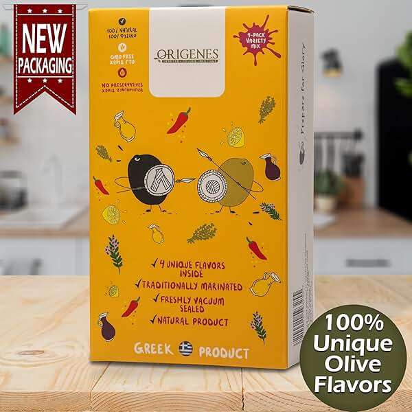 Pack of 4 Variety Mix Olives in Vacuum, 2 Greek Olive Varieties with 4 flavors, Freshly Sealed Olives with Extra Virgin Oil 4X200g - Image 2