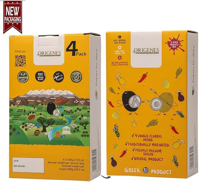 Pack of 4 Variety Mix Olives in Vacuum, 2 Greek Olive Varieties with 4 flavors, Freshly Sealed Olives with Extra Virgin Oil 4X200g - Image 4