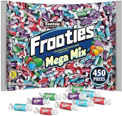 Frooties Mega Mix, Assorted Fruit Flavor Chewy Candy, 50.06oz (Pack of 1) | 450 Pieces, Over 3lb. Of Candy, Individually Wrapped, Bulk Treats, Peanut Free, Kosher, Gluten Free - Image 1