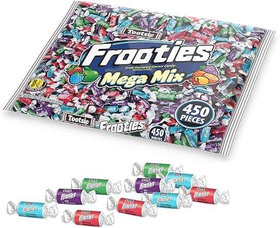 Frooties Mega Mix, Assorted Fruit Flavor Chewy Candy, 50.06oz (Pack of 1) | 450 Pieces, Over 3lb. Of Candy, Individually Wrapped, Bulk Treats, Peanut Free, Kosher, Gluten Free - Image 5