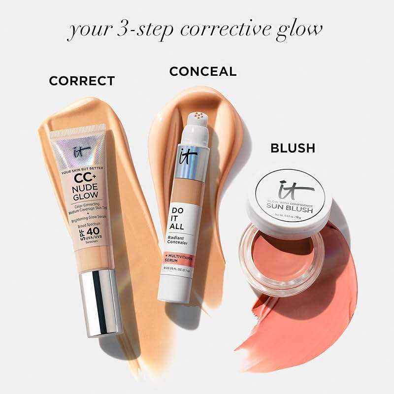IT Cosmetics CC+ Nude Glow SPF 40 - Medium Coverage Foundation, 2% Niacinamide + Hyaluronic Acid Brightening Glow Serum, Lightweight Up to 24H Hydration, Normal to Dry & Mature Skin - 1.08 fl oz - Image 9